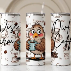 Funny Coffee Bird Tumbler Wrap