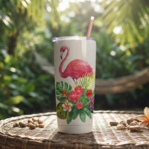 Elegant Swan Floral Tumbler Wrap
