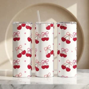 Cherry Bow Tumbler Wrap