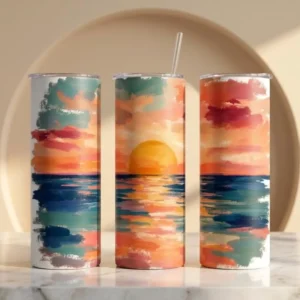 Watercolor Sunset Tumbler Wrap